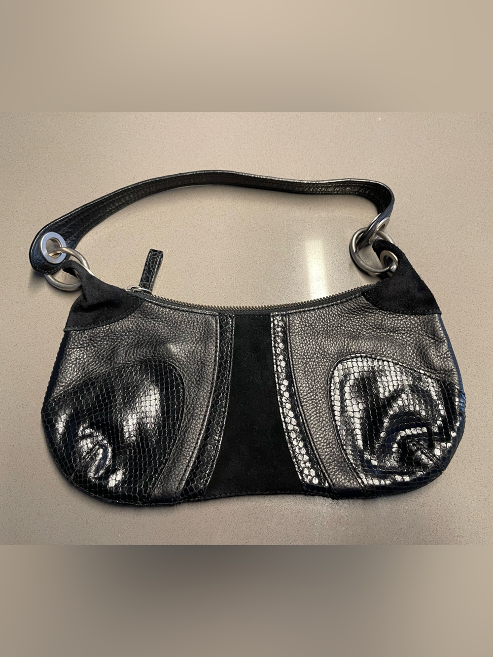 Banana Republic Black Leather & Suede Small Shoulder Bag